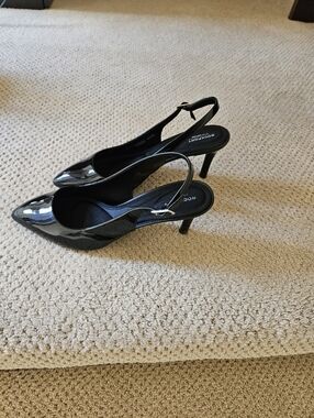 Rockport Total Motion Black Patent Slingback Pointed-Toe Pumps